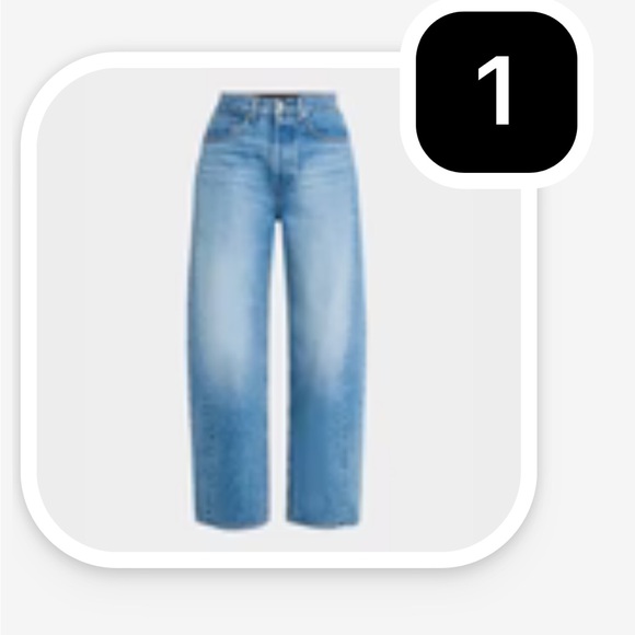 Veronica Beard Ryder Saddle barrel jeans Enough said Sky light blue highwaist.